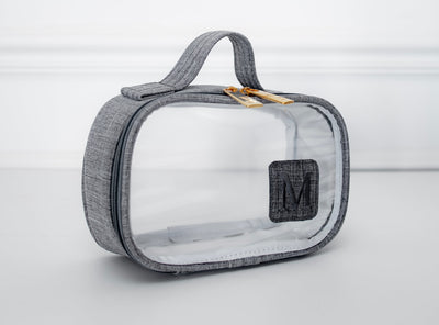 Necessaire Cristal PP linho cinza