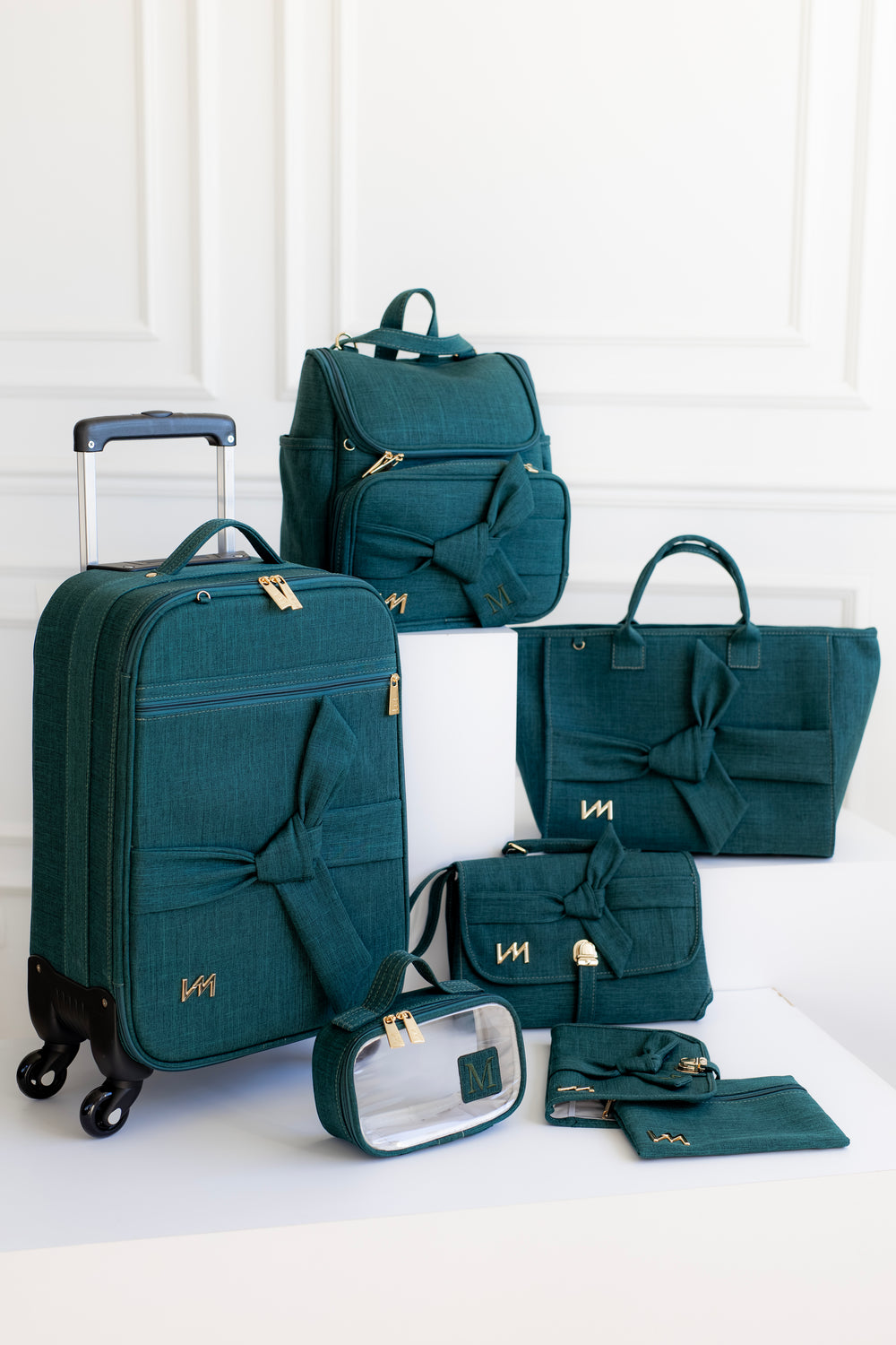 Kit Bolsas Maternidad Nudos Gris - Maleta con ruedas, Bolso Madeleine, Mochila 2 en 1 y kit portadocumentos.