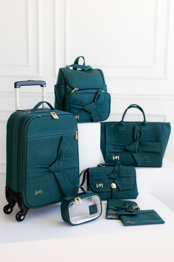 Kit Bolsas Maternidad Nudos Gris - Maleta con ruedas, Bolso Madeleine, Mochila 2 en 1 y kit portadocumentos.