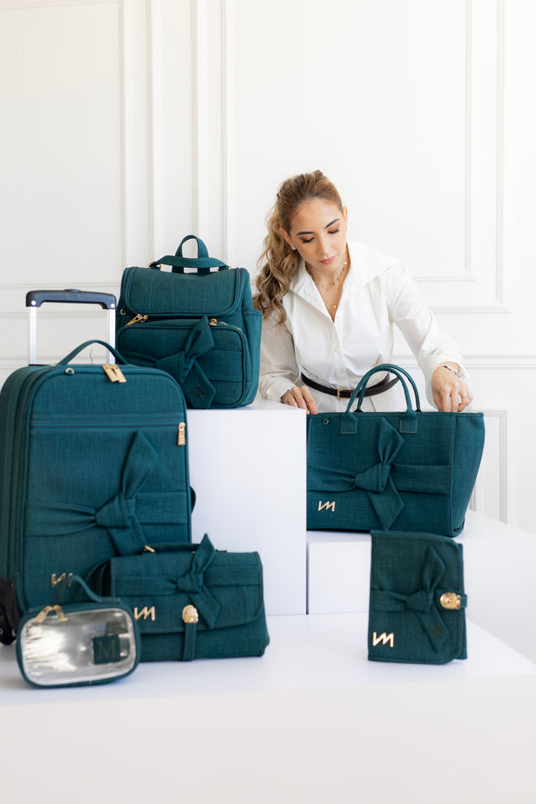 Kit Bolsas Maternidad Nudos Gris - Maleta con ruedas, Bolso Madeleine, Mochila 2 en 1 y kit portadocumentos.