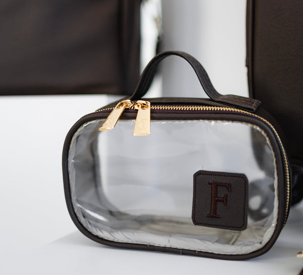 Kit Bolsos Maternidad Ella Café - Maleta con ruedas, Bolso Madison, Madison Mini, neceser Cristal PP, kit portadocumentos y portachupetes.