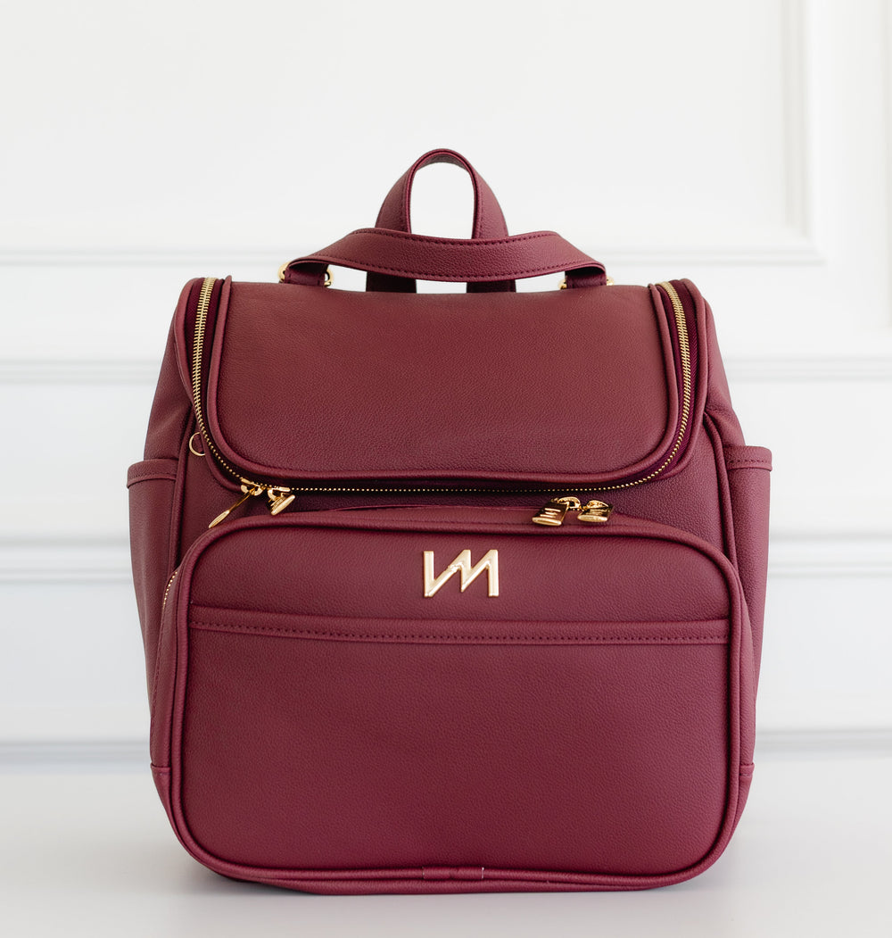 Mochila maternal 2 en 1 Ella Burdeos
