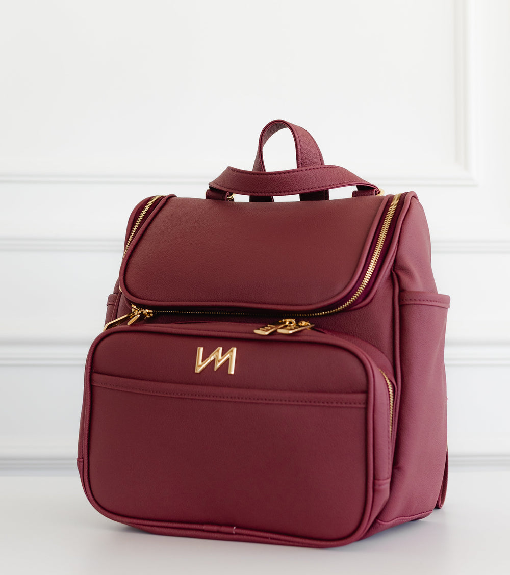Mochila maternal 2 en 1 Ella Burdeos