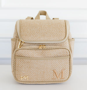 Mochila Maternal 2 en 1 Trenzada Paja