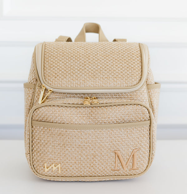Mochila Maternal 2 en 1 Trenzada Paja