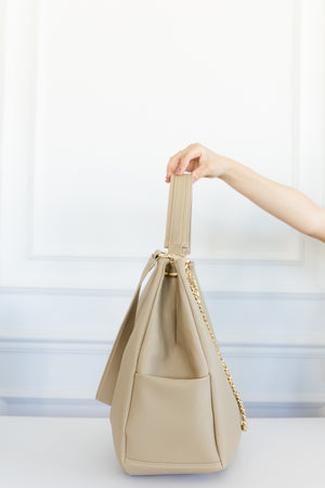 Kit Bolsos Maternidad Ella Beige - Maleta de ruedas, Bolso Madeleine, Mochila 2 en 1 y cambiador portátil.