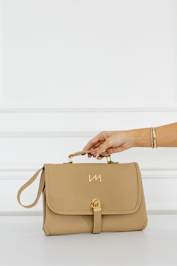 Kit Bolsos Maternidad Ella Beige - Maleta de ruedas, Bolso Madeleine, Mochila 2 en 1 y cambiador portátil.