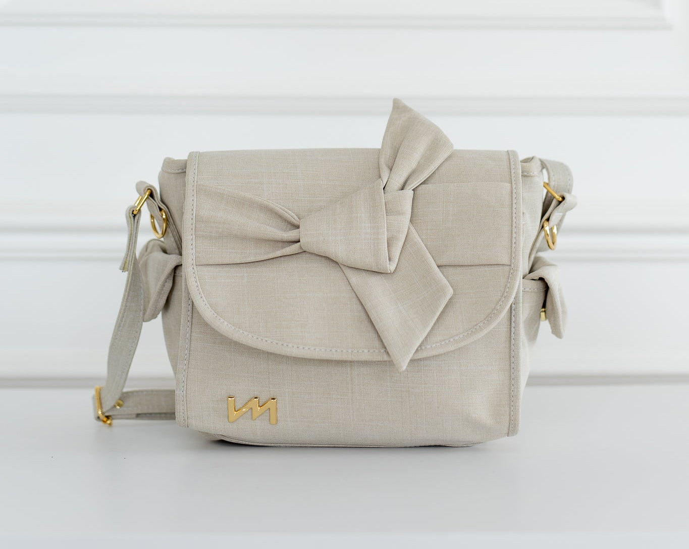 Bolsa maternidade Louise Mini Nós Linho Bege