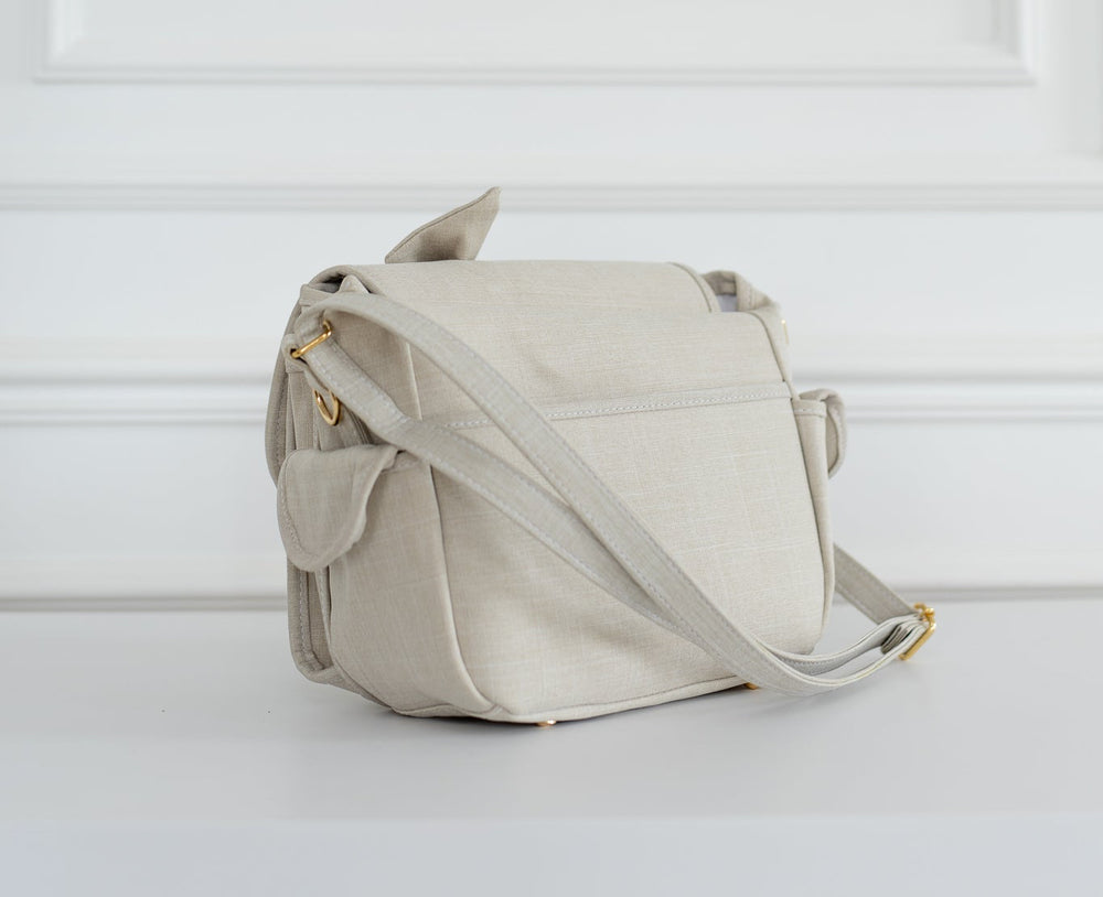 Bolso de maternidad Louise Mini Nós Lino Beige