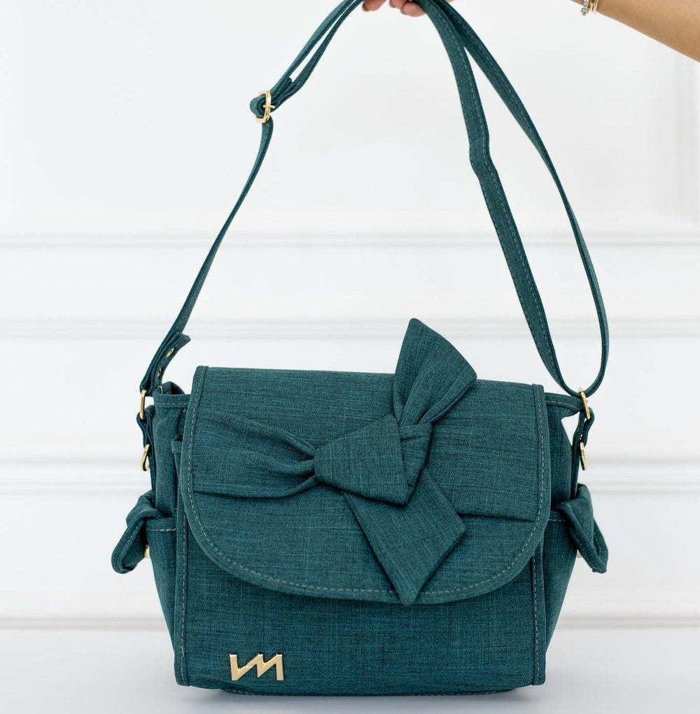 Bolsa de maternidad Louise Mini Nós Lino Verde - Entrega Inmediata
