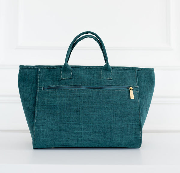 Bolso Maternal Cloé Nudos Lino verde - Entrega Inmediata