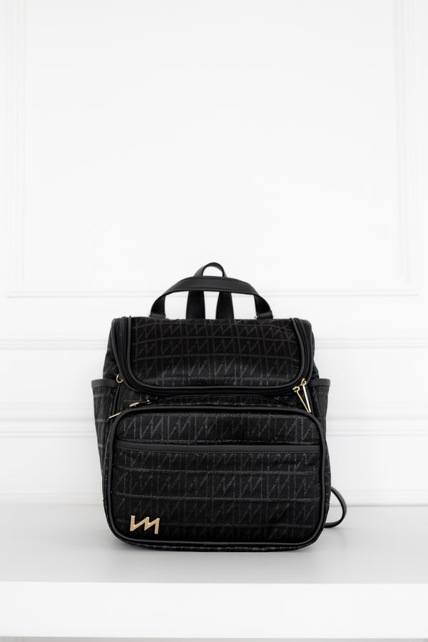 Kit Bolsas Maternidade Origem Preto - Mala de rodinhas, Bolsa Cleo, Mochila 2 em 1, Frasqueira térmica e Trocador portátil