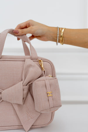 Porta Chupetes Ella Lino Rosado