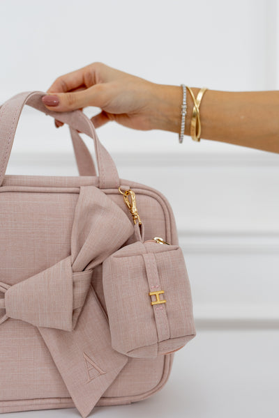 Porta Chupetes Ella Lino Rosado