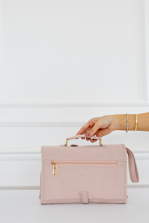 Set de Bolsos Maternidad Nós Rosé - Maleta con ruedas, Bolso Madeleine, Mochila 2 en 1 y Cambiador portátil.