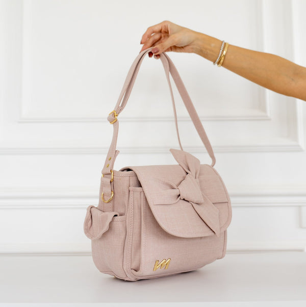 Bolsa maternidade Louise Mini Nós Linho Rosé
