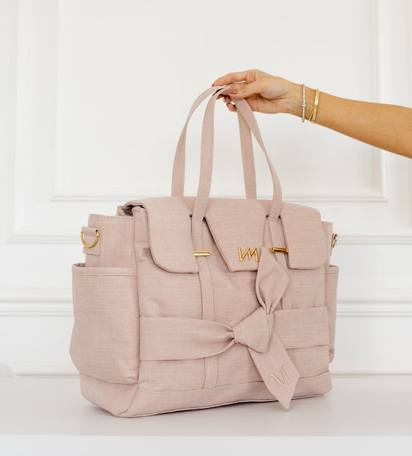 Bolso para pañales Cleo Lazos Rosé