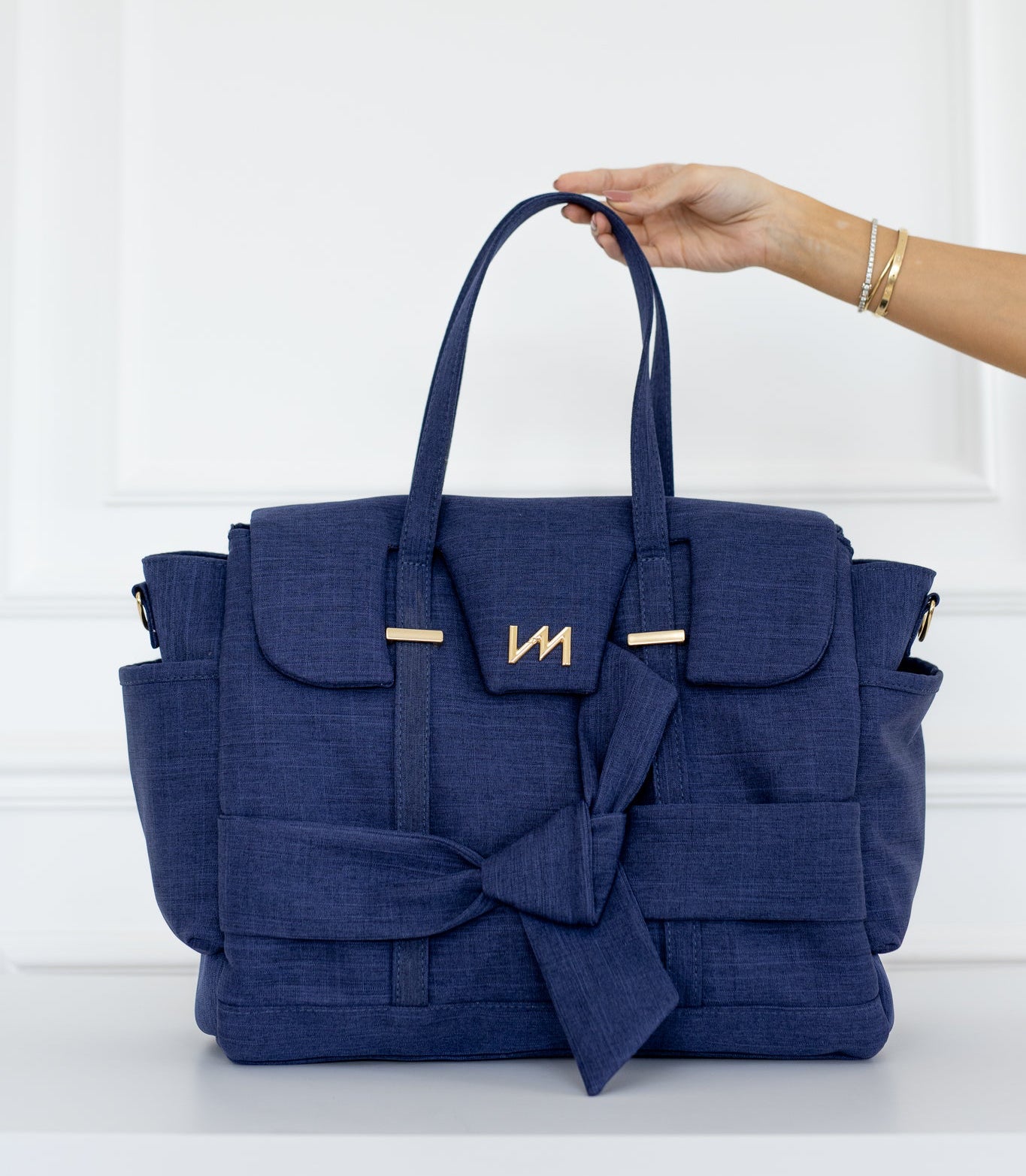 Bolsa de maternidad Cleo Nudos Marino