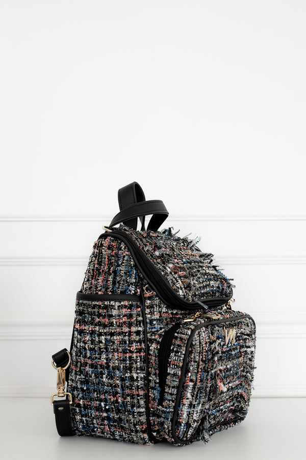 Mochila maternidade  2 em 1 Tweed preto