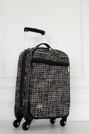Kit Bolsas Maternidade Tweed Preto - Mala de rodinhas, Madeleine, Mochila 2 em 1, Kit Porta documentos e necessaire PP.