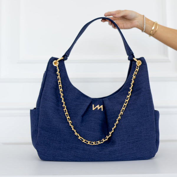 Bolsa Maternidade Madeleine Linho Marinho