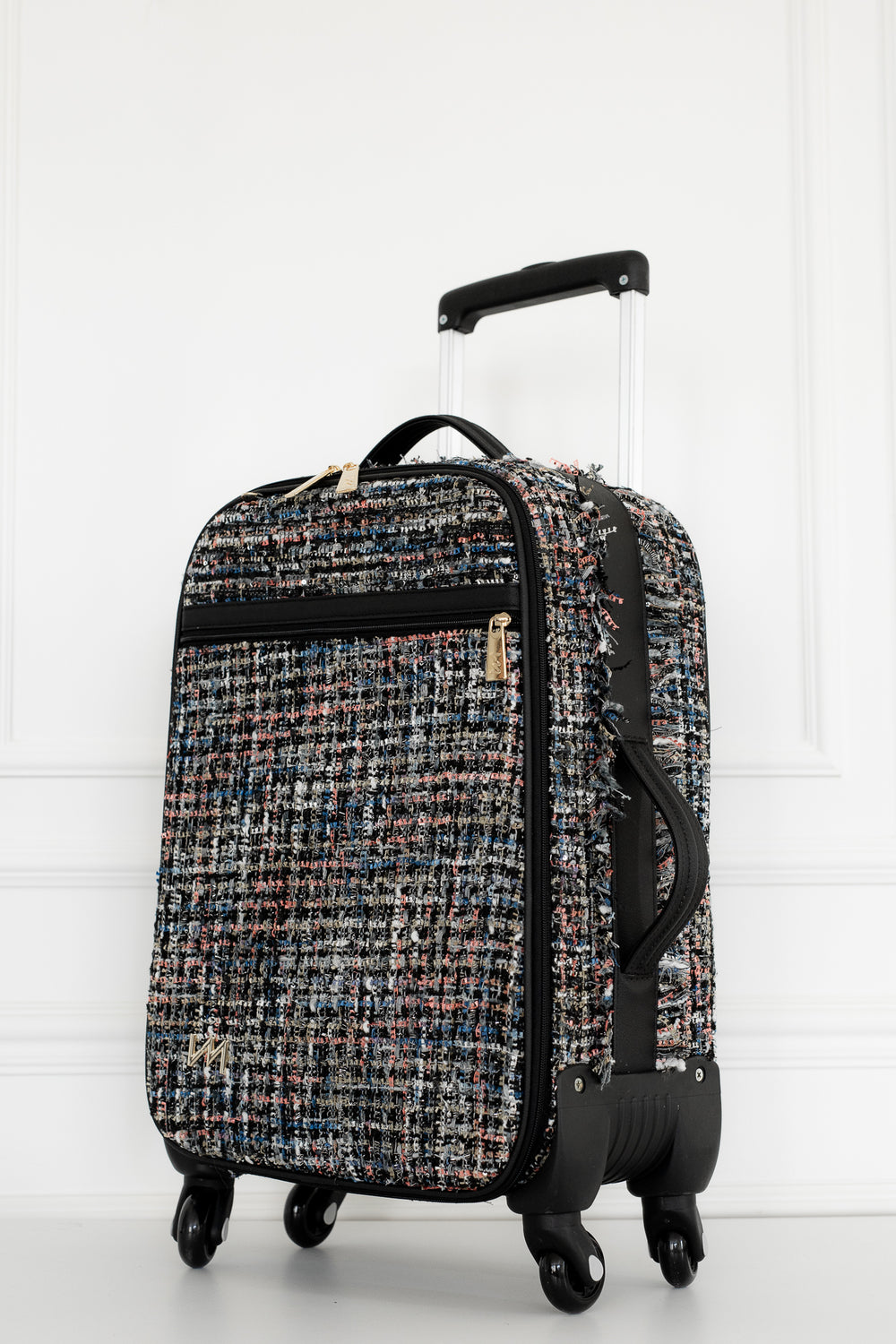 Kit Bolsas Maternidade Tweed Preto - Mala de rodinhas, Mochila Mummy, Frasqueira térmica, kit porta documentos e kit de necessaires.