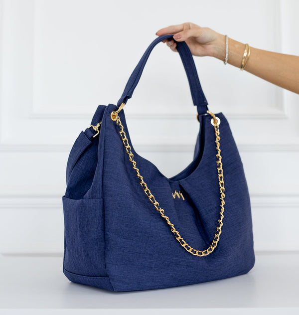 Bolsa Maternidade Madeleine Linho Marinho