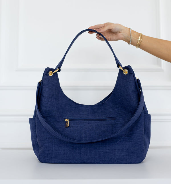 Bolsa Maternidade Madeleine Linho Marinho