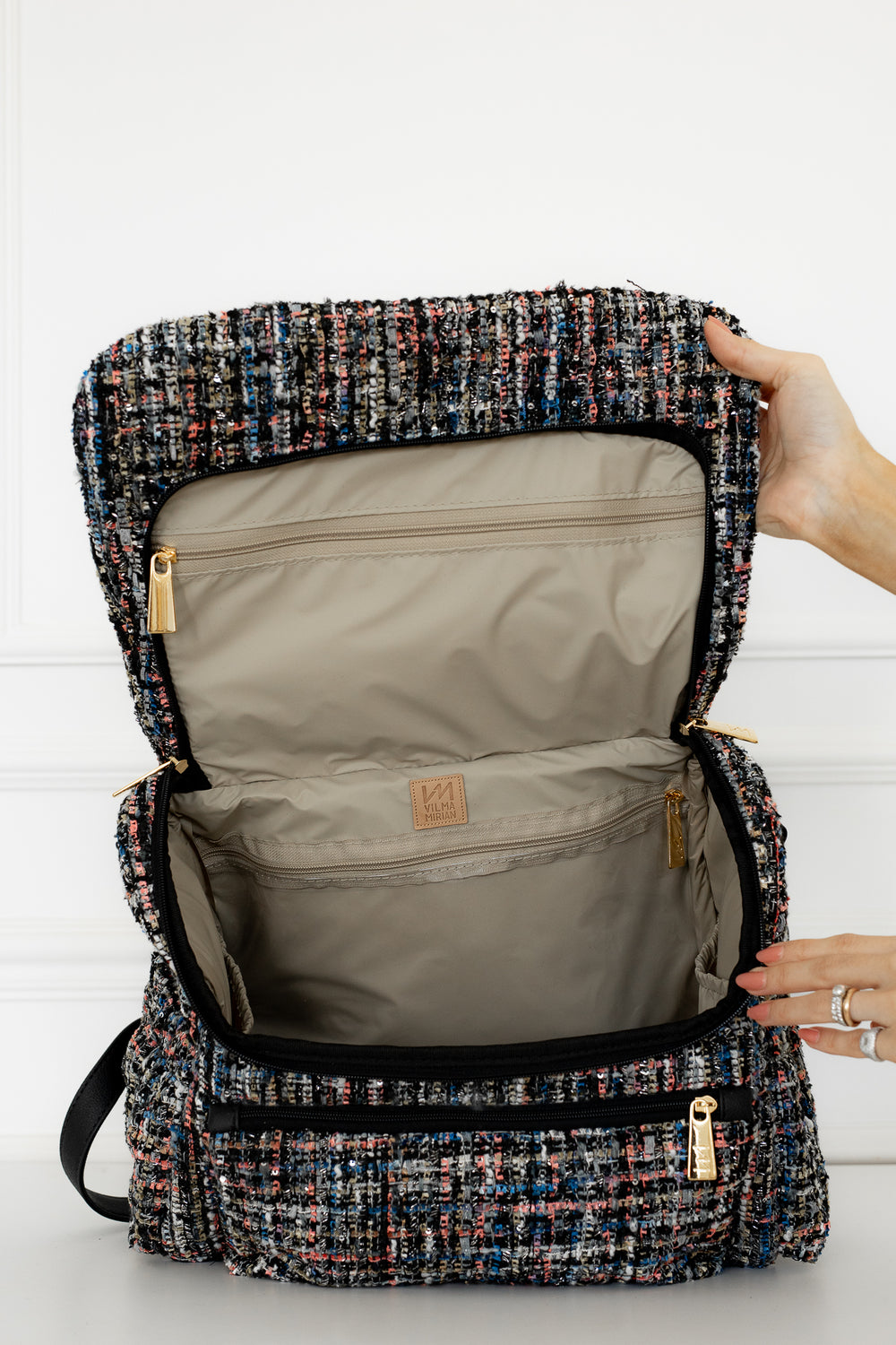 Mochila maternidade Mummy tweed preto