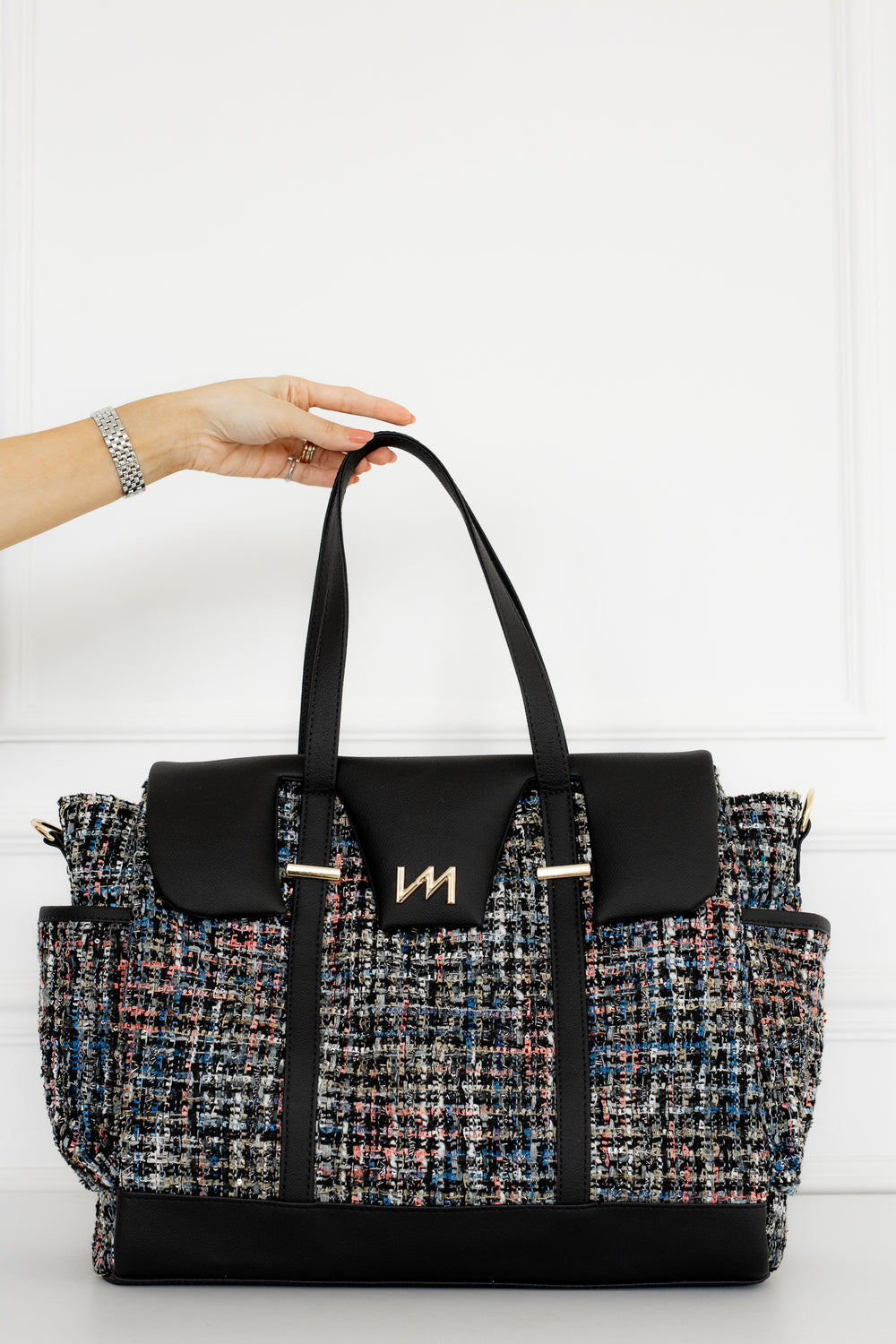Bolsa Maternidade Cleo tweed preto