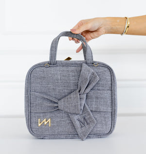 Kit de Bolsos de Maternidad Nudos Gris - Maleta de ruedas, Bolso Cleo, Nevera portátil térmica y Cambiador portátil