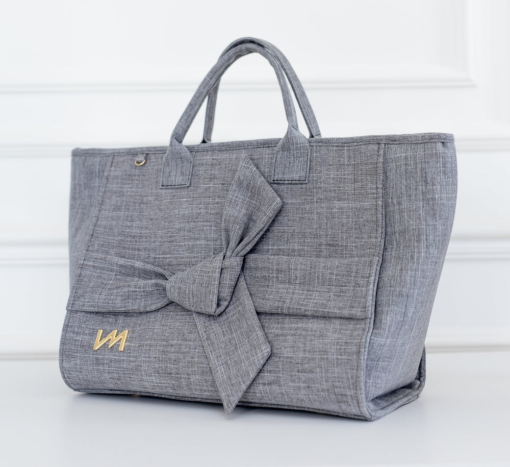 Bolso Maternal Cloé Lazos Gris
