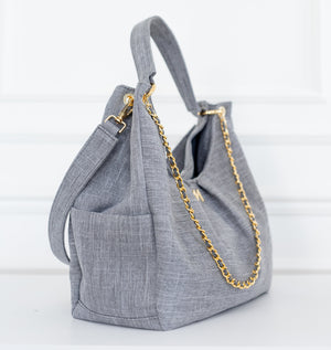 Bolso Maternal Madeleine Lino Gris