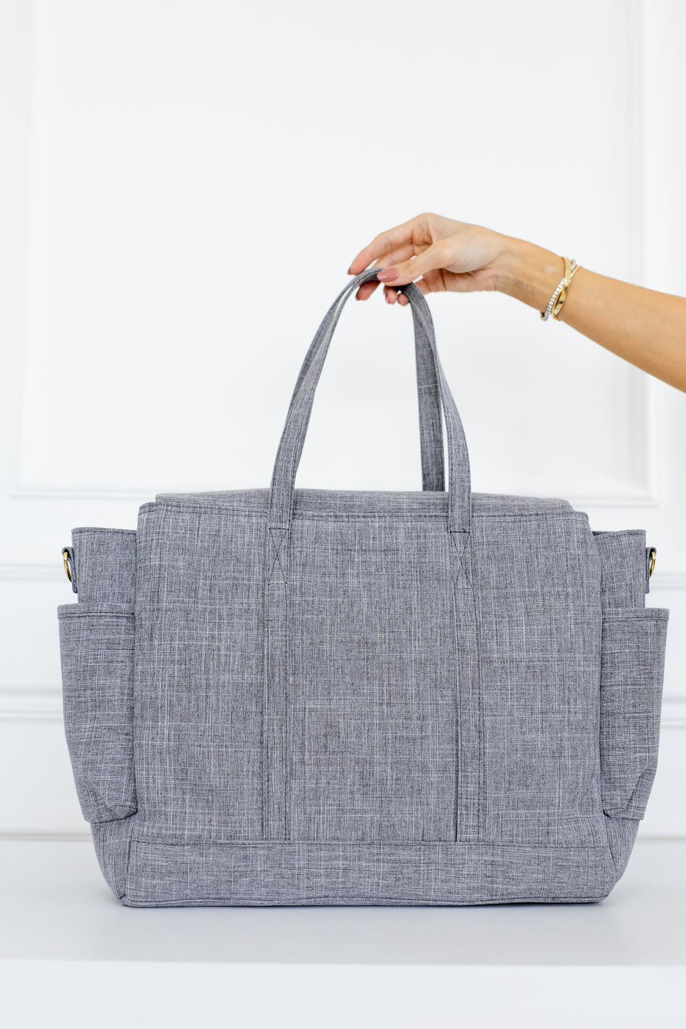 Bolso Maternal Cleo Lazos Gris