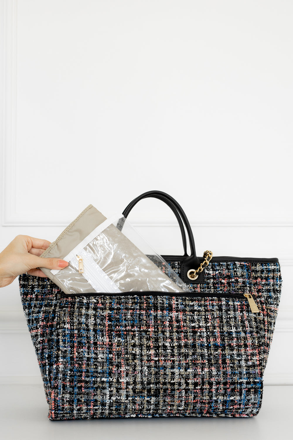 Bolsa Maternidade Cloé Tweed Preto