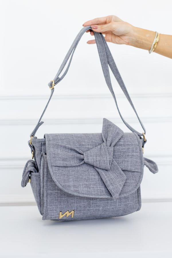 Bolso maternal Louise Mini Nós Lino Gris
