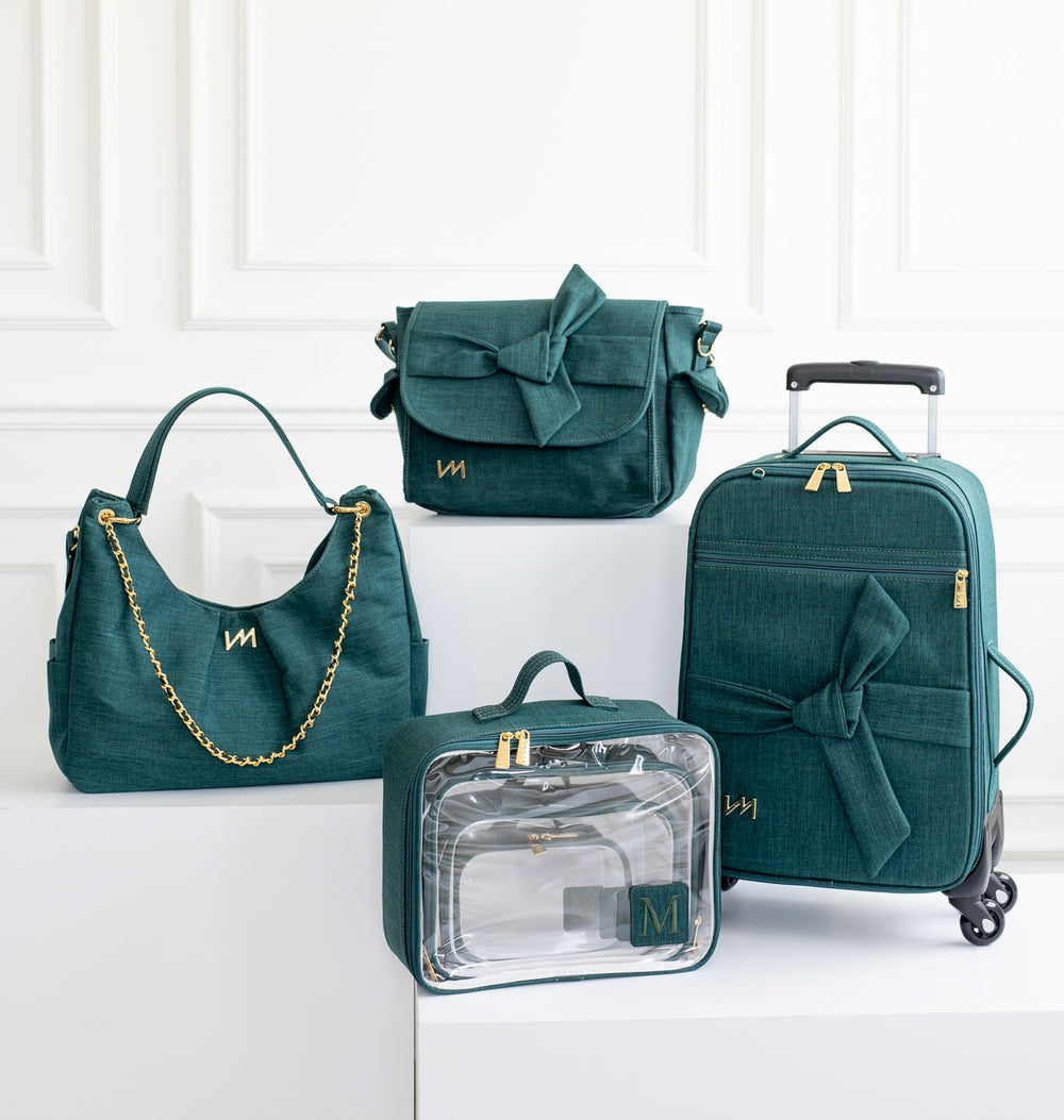 Kit Bolsos Maternidad Nós Verde - Maleta con ruedas, Madeleine, Louise Mini y Kit Cristal