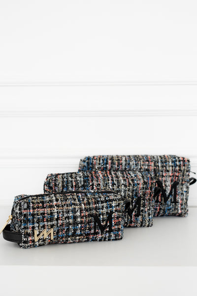 Kit Necessaire Tweed preto