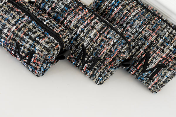 Kit Necessaire Tweed preto
