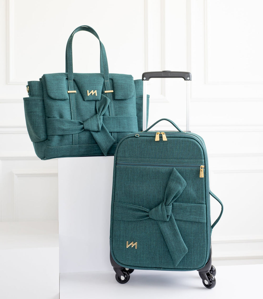 Kit Bolsas Maternidad Nosotros Verde - Maleta de ruedas y Bolso Cleo