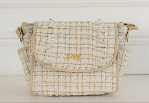 Bolsa maternidade Louise Mini Tweed Bege