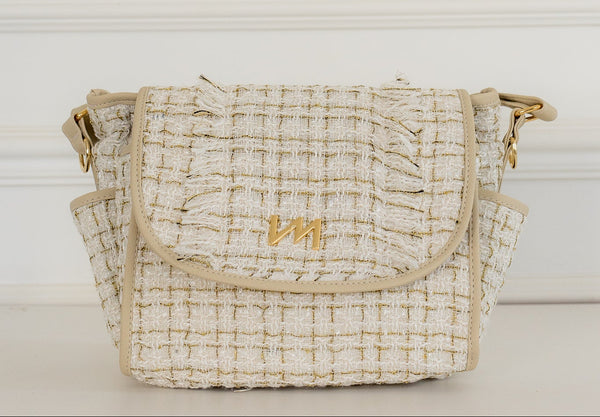 Bolsa maternidade Louise Mini Tweed Bege