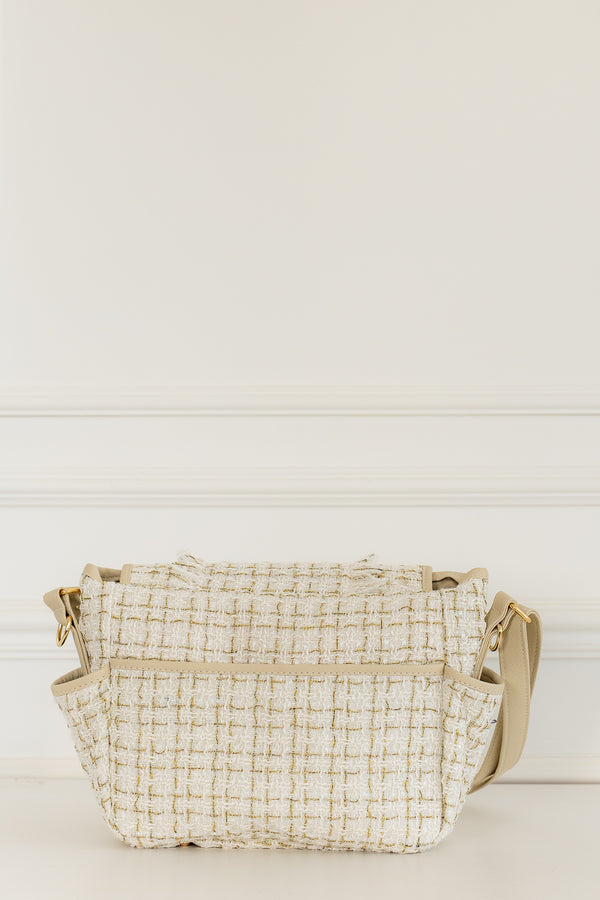 Bolsa maternidade Louise Mini Tweed Bege