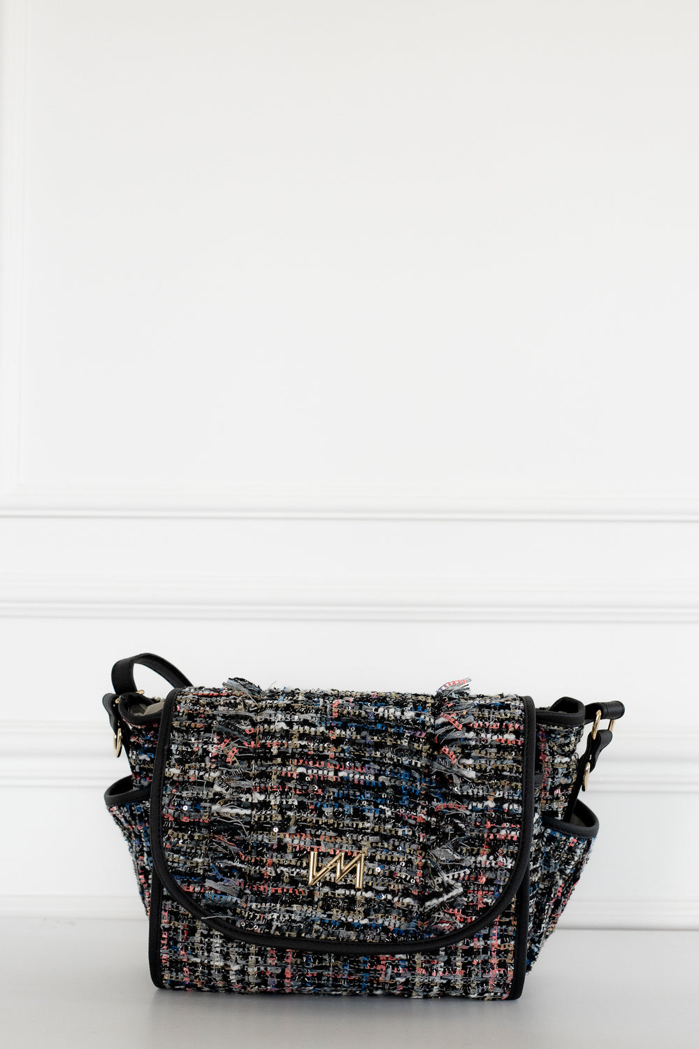 Bolsa maternidade Louise Mini Tweed Preto
