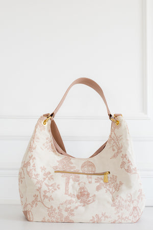Kit Bolsas Maternidade Le Petit Rosé - Mala de rodinhas, Bolsa Madeleine, Mochila 2 em 1 e trocador portátil.
