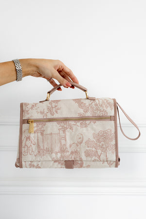 Kit Bolsas Maternidade Le Petit Rosé - Mala de rodinhas, Bolsa Madeleine, Mochila 2 em 1 e trocador portátil.