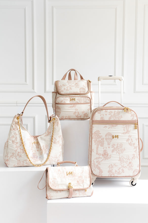 Kit Bolsas Maternidad Le Petit Beige - Maleta con ruedas, Bolso Madison y Bolso Madison Mini