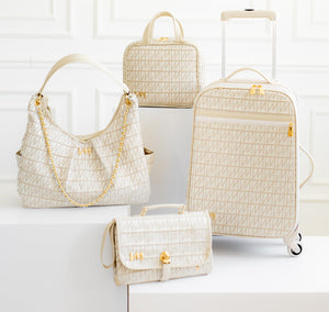 Kit Bolsas Maternidad Le Petit Beige - Maleta con ruedas, Bolso Madison y Bolso Madison Mini
