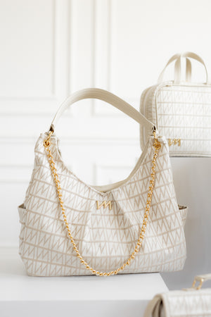 Kit Bolsas Maternidad Le Petit Beige - Maleta con ruedas, Bolso Madison y Bolso Madison Mini