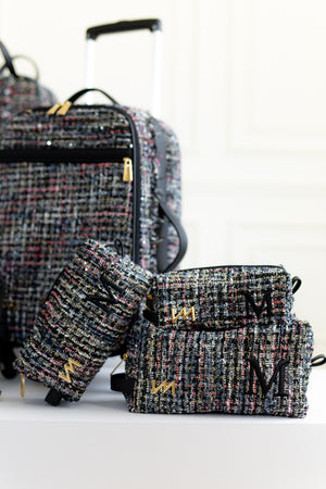 Kit Necessaire Tweed preto